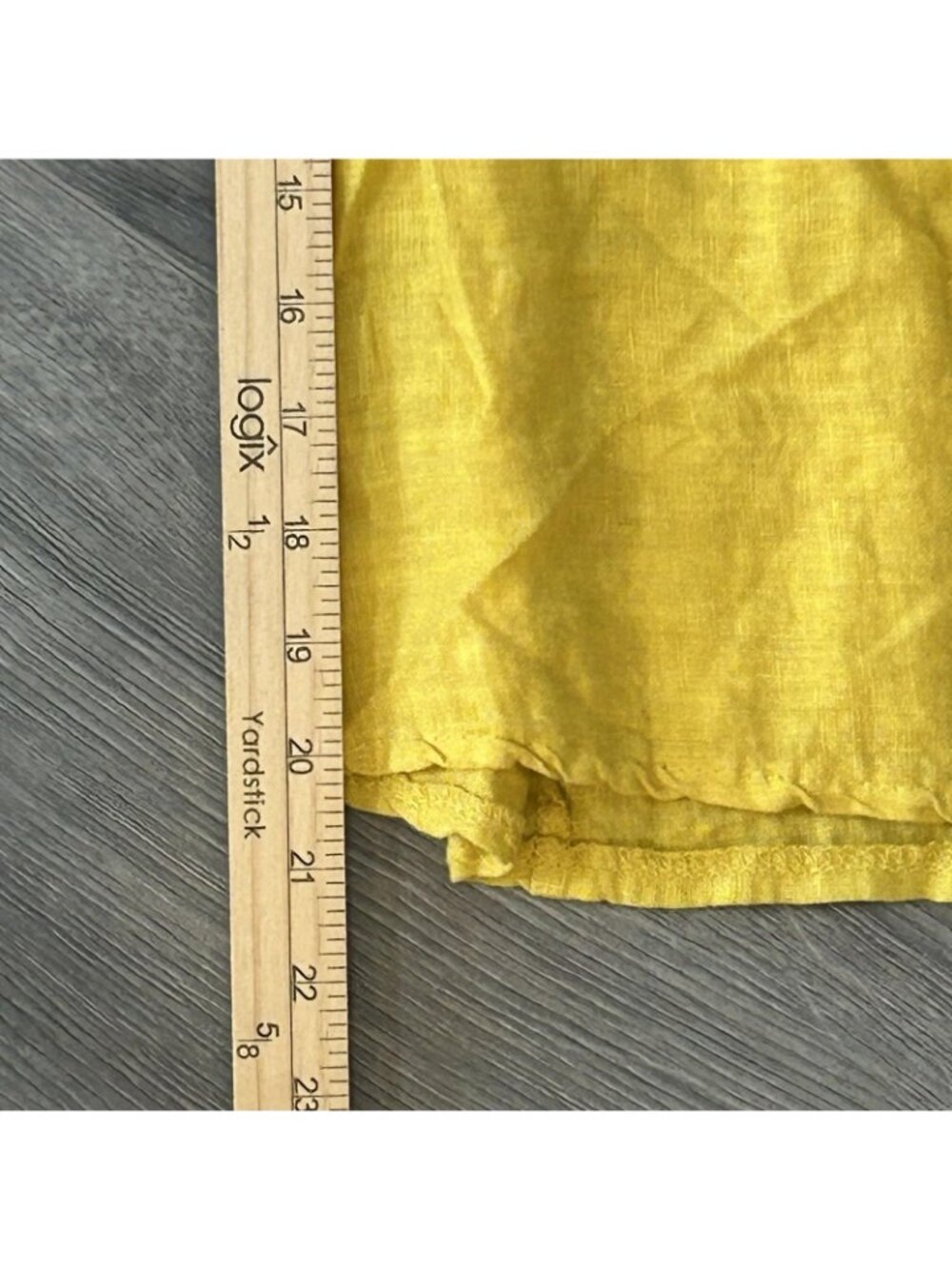TG.U Italy Linen Pants Womens Medium Yellow Wide Leg Crop Lagenlook Pull On 28" - Picture 9 of 11